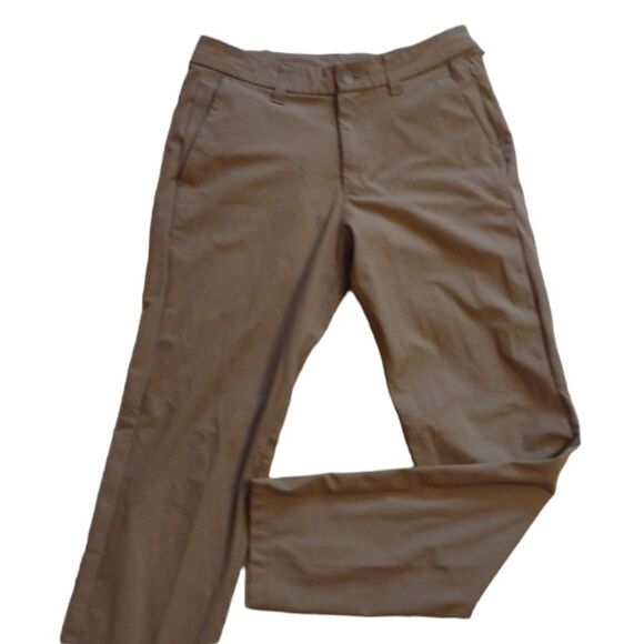 Lululemon Commission Pant tapered leg tan khaki trouser size 28 - Picture 1 of 9